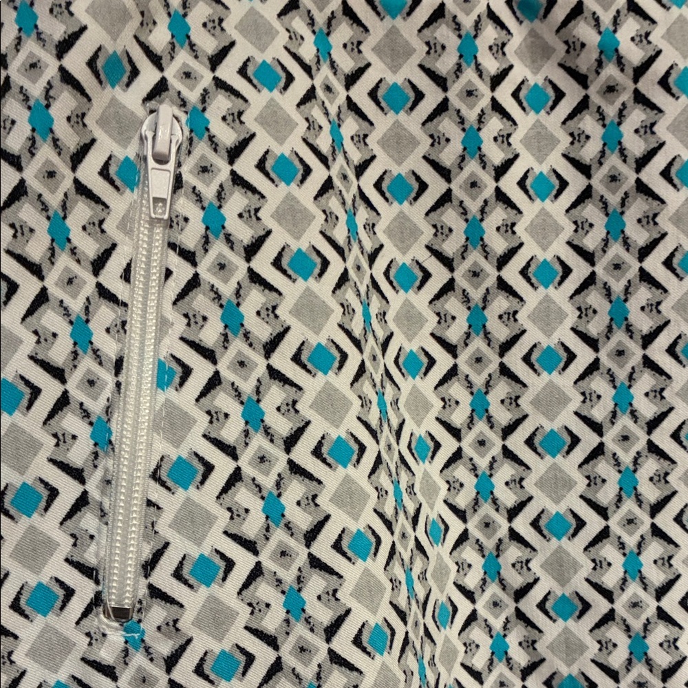 Ruby Rd. Blue and Gray Mini Skirt - Picture 2 of 8